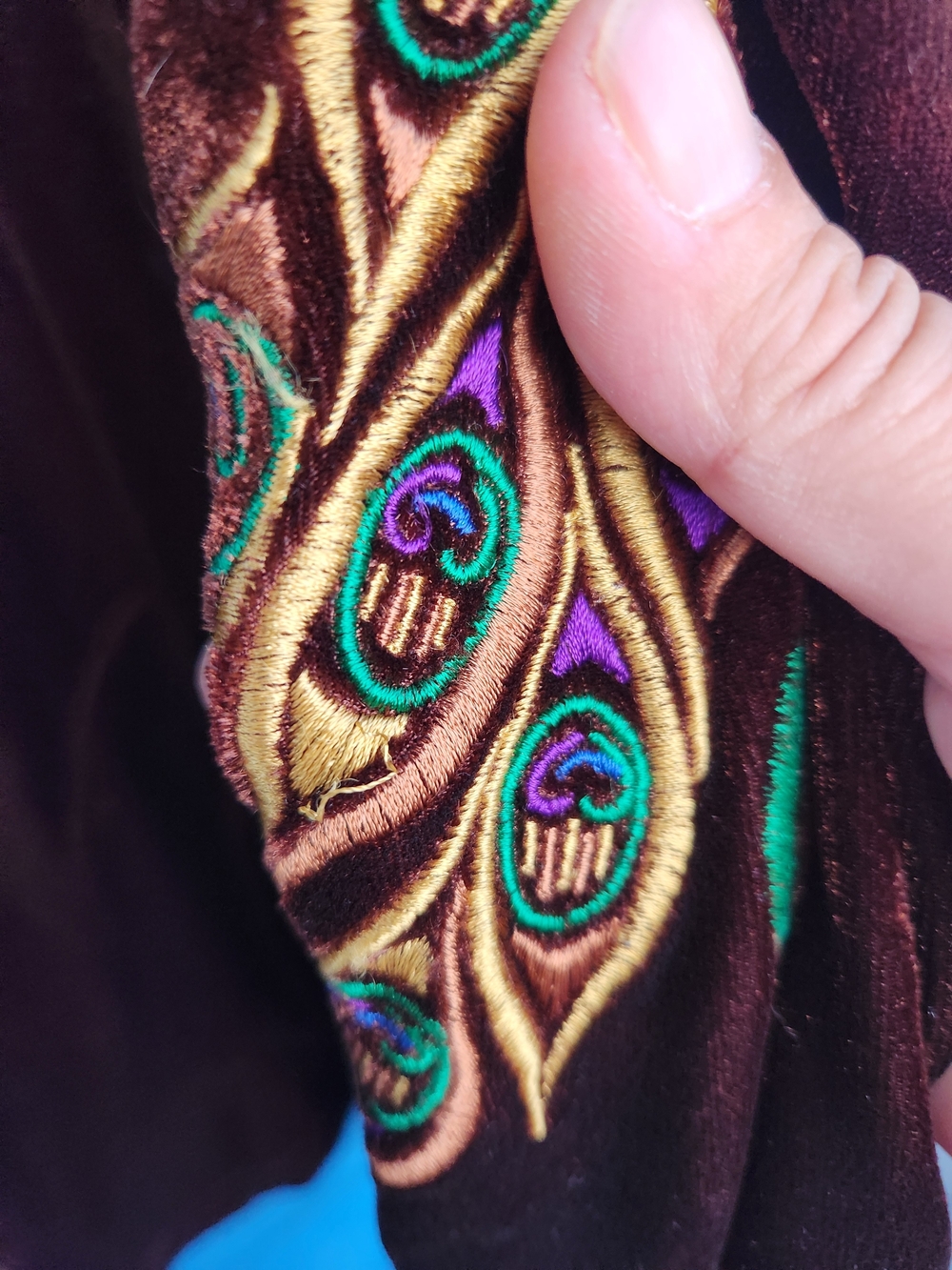 Bob Mackie Brown Velvet Zip-Front Hooded Coatigan - Picture 7 of 8